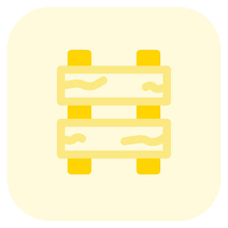 Traffic wooden barrier to avoid collision and other maintenance workのイラスト素材