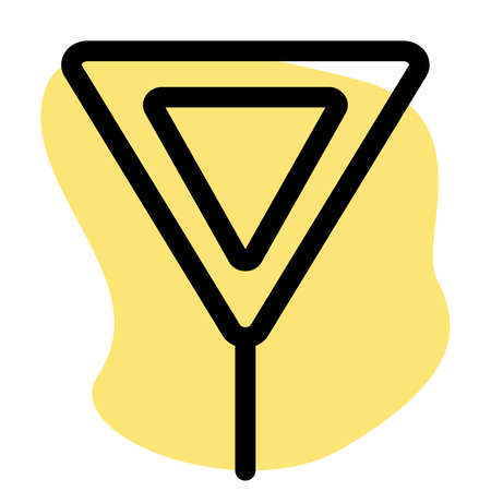 Give way with inverted triangle shape road signのイラスト素材