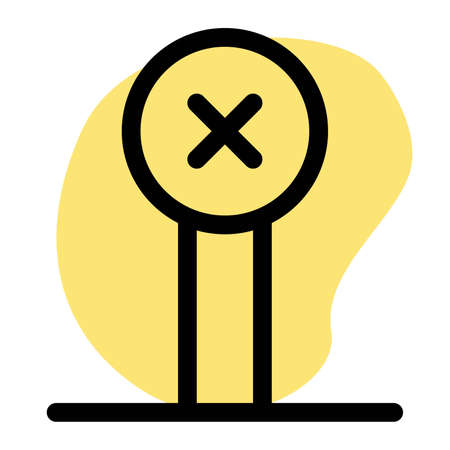 Traffic sign board with a crossed layoutのイラスト素材
