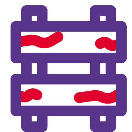 Traffic wooden barrier to avoid collision and other maintenance workのイラスト素材