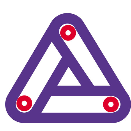 Warning sign board with triangular three side joiningのイラスト素材