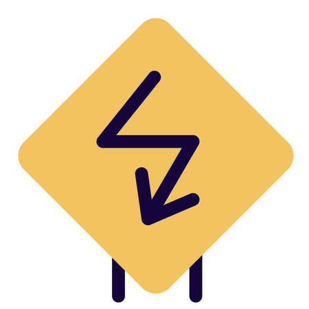 Extreme sharp turn with zigzag arrow turnのイラスト素材