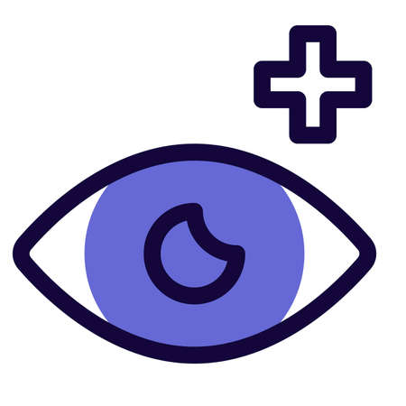 Ophthalmology department for eye care in a same hospital buildingのイラスト素材