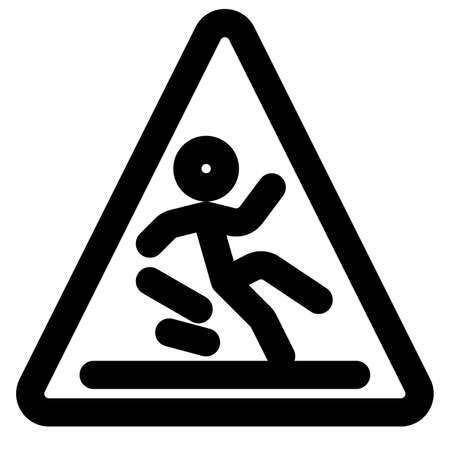 Wet floor warning in a shopping mallのイラスト素材