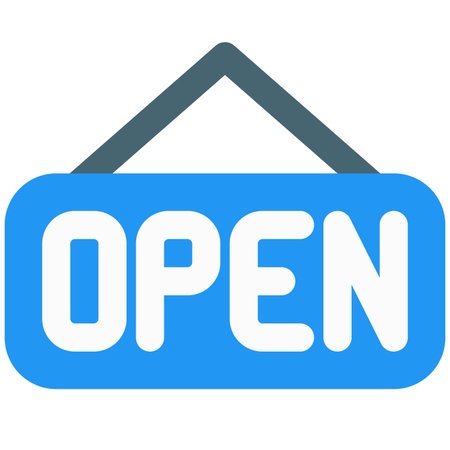 Mall opening hanging board isolated on a white background