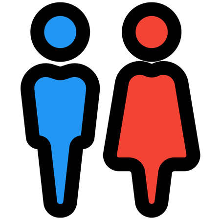 Male and female bathroom stickman signal logotypeのイラスト素材