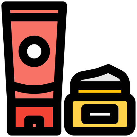 Skincare and tube sale in a shopping maleのイラスト素材