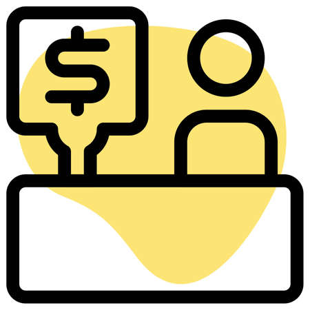 Shopping mall cashier with dollar sign layoutのイラスト素材