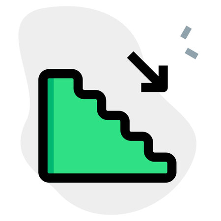 Downstairs with downward direction arrows for navigationのイラスト素材
