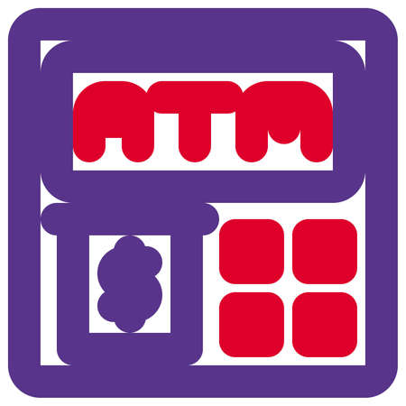 ATM dispenser machine at the shopping mallのイラスト素材