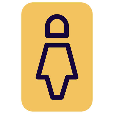 Woman toiled stickman avatar in a shopping mallのイラスト素材