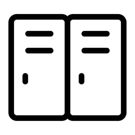 School personal belonging lockers and changing room layoutのイラスト素材