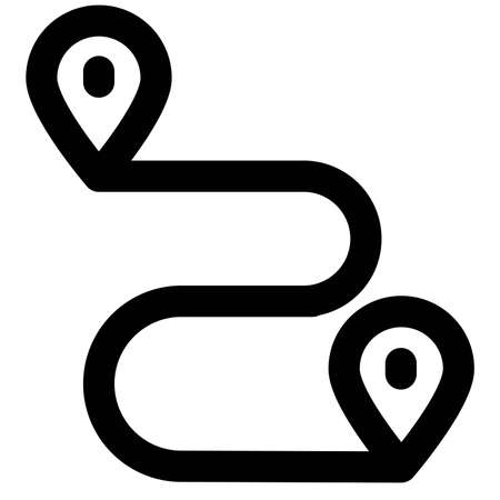 A and B route for the hotel location on the mapのイラスト素材