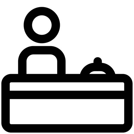 Reception desk with bell to call for serviceのイラスト素材