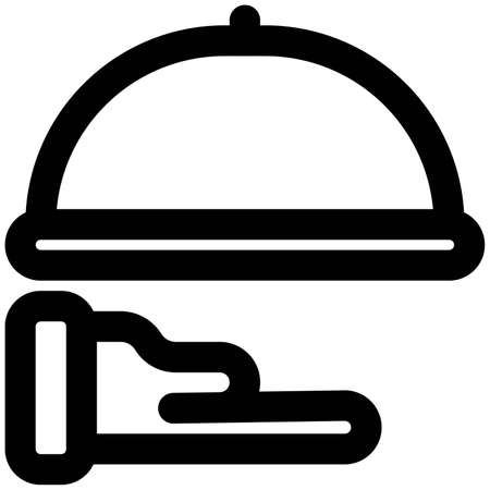 Food served by hotel staff as a room serviceのイラスト素材