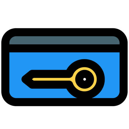 Premium hotel Key card authentication for hotel room accessのイラスト素材
