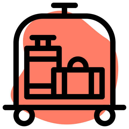 Luggage cart for carrying large items of passengerのイラスト素材