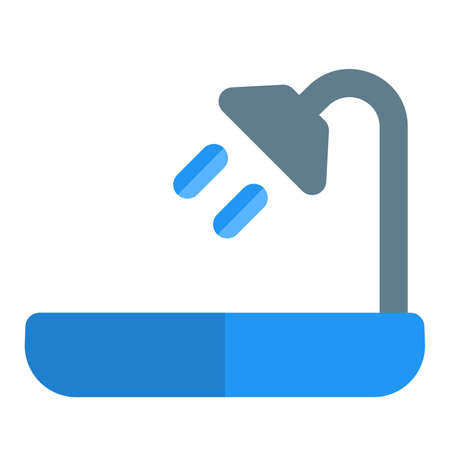 Shower room with inclined placement of shower headのイラスト素材