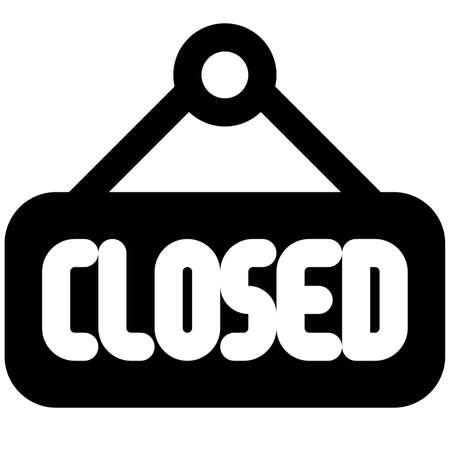 Closed restaurant sign board hanging at doorのイラスト素材