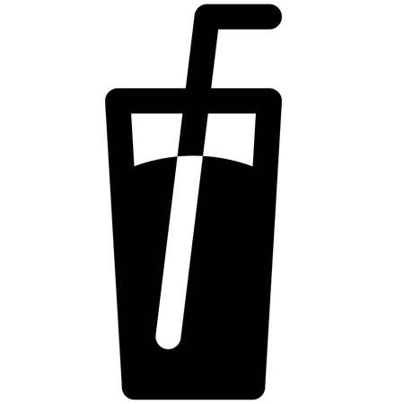 Glass of water with a straw served to kidsのイラスト素材