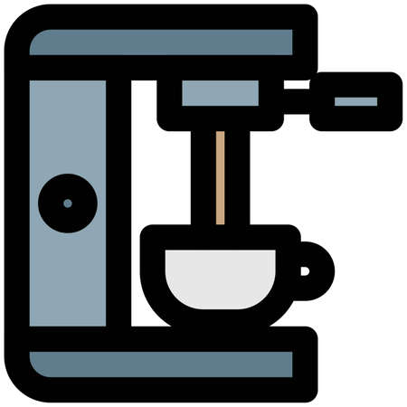 Coffee making machine with a formulate with ingredientsのイラスト素材