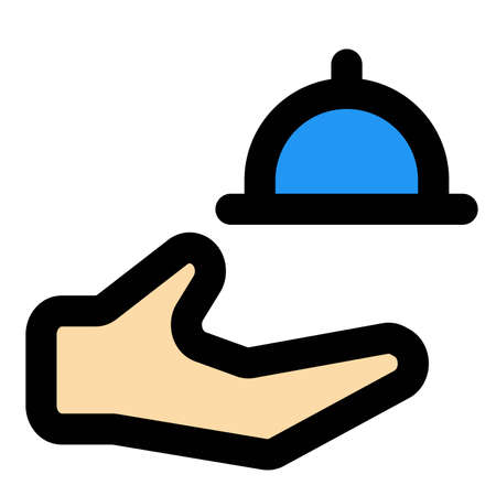 Food served at restaurant in a dome lid coverのイラスト素材