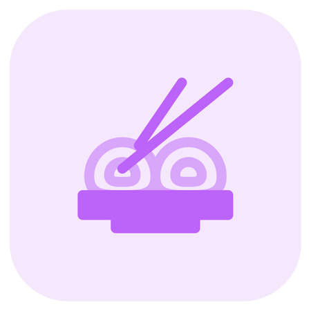 Sushi with rice and tuna fish and chopstickのイラスト素材