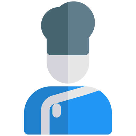 Man chef in a uniform expert in cooking exotic foodのイラスト素材