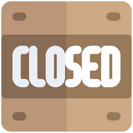 Restaurant closed with a sticker placed on a glass doorのイラスト素材