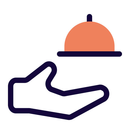 Food served at restaurant in a dome lid coverのイラスト素材