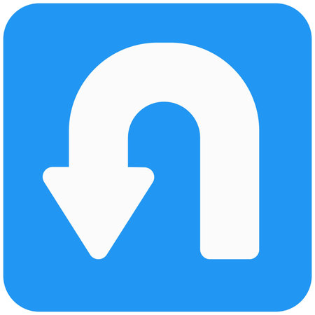 Turn u-turn sign for traffic direction layout