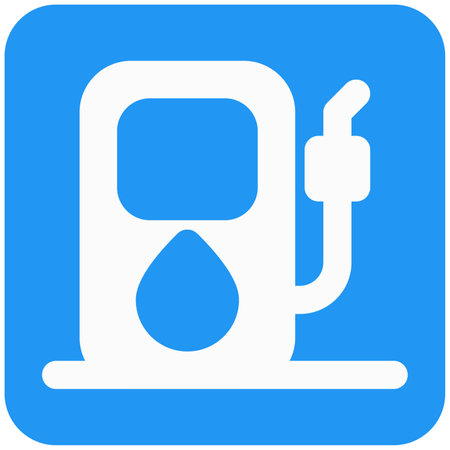 Gas station sign on a road layoutのイラスト素材