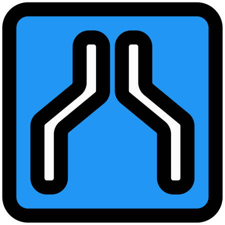 Narrow road sign on a stiff highway laneのイラスト素材