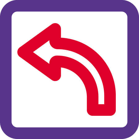 Turn left sign for traffic direction layoutのイラスト素材