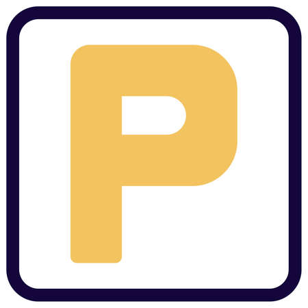 Cars traffic park area with parking sign boardのイラスト素材