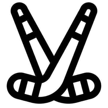 Hockey sticks for the outdoor sports played by countriesのイラスト素材