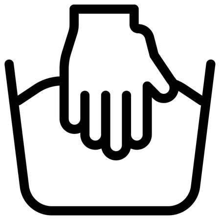 Hand wash of clothes in a bucket with detergentのイラスト素材