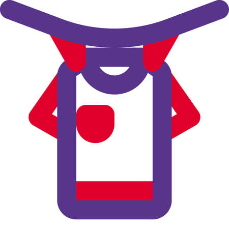 Drying clothes with the clips on a string outsideのイラスト素材