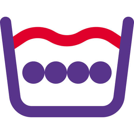 Laundry machine washing clothes at 60 degree Celsius and moreのイラスト素材