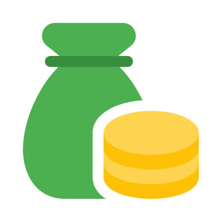 Bag full of coins saving collection sackのイラスト素材