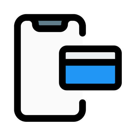 online cashless phone payment with card payのイラスト素材