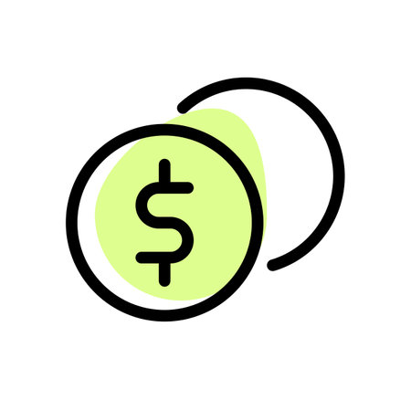 dollar coin symbol isolated on a white backgroundのイラスト素材