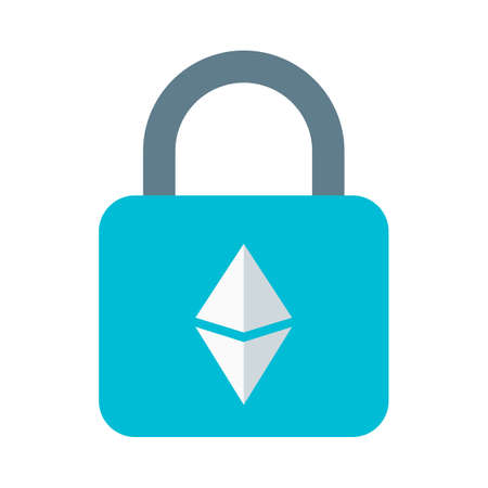 Ethereum lock with encryption and digital security transactionのイラスト素材