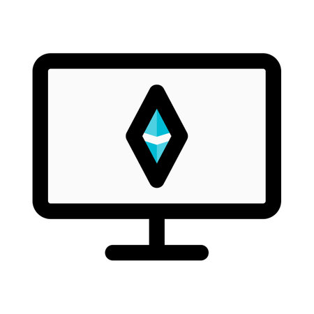 Ethereum mining and statics on a desktop computerのイラスト素材