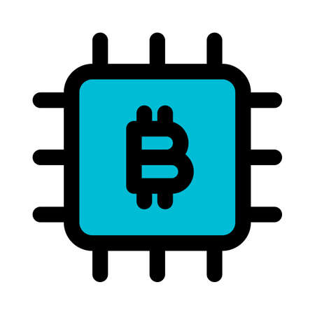 bitcoin certified hardware with bitcoin blockchain miningのイラスト素材