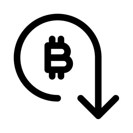 bitcoin cryptocurrency internation value under decline arrowのイラスト素材