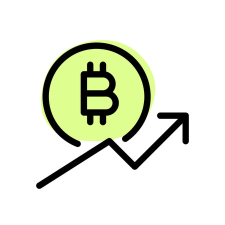 rise of bitcoin value with up arrowのイラスト素材