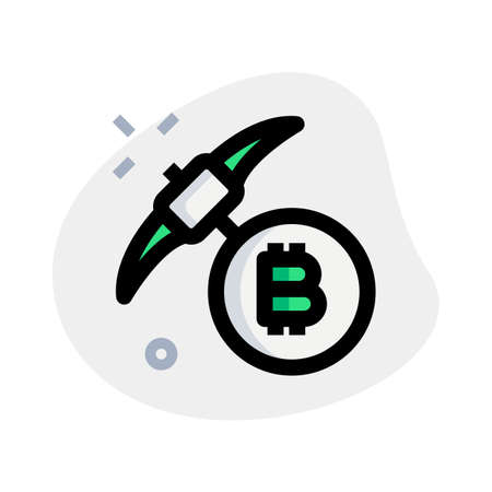 mining axe for digital cryptocurrency, bitcoin blockchainのイラスト素材