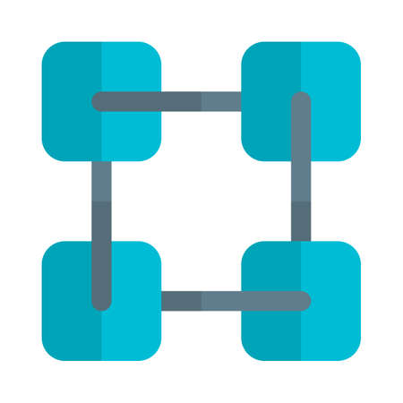 peer to peer connected blockchain network layoutのイラスト素材