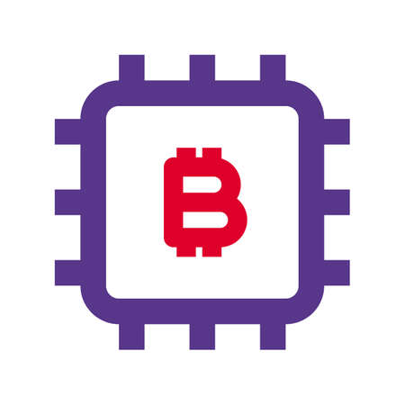 bitcoin certified hardware with bitcoin blockchain miningのイラスト素材